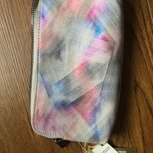 SOLD Gala Double Zip Clutch Brushed Metallic